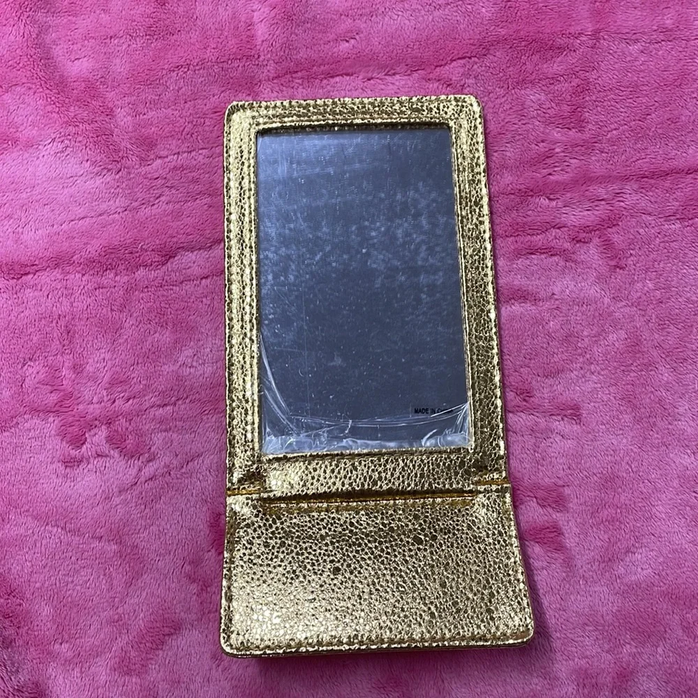 Estee Lauder Gold Cosmetic Bag & Mirror NWOT - Picture 4 of 6